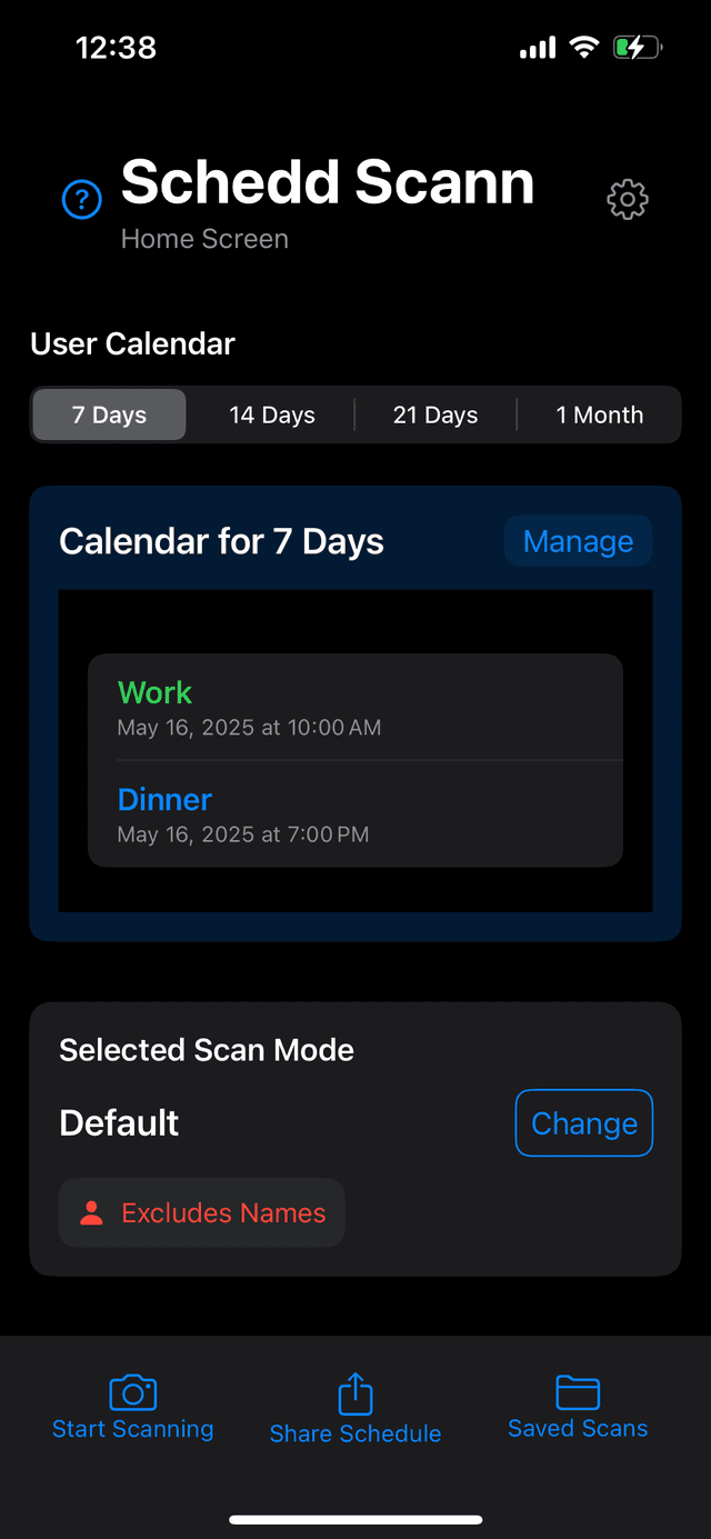 Home Screen